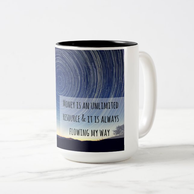 De Café Em Dois Tons Caneca da afirmação do dinheiro (Frente Esquerda)