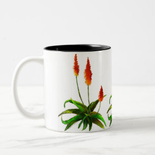 De Café Em Dois Tons Caneca da aguarela do aloés