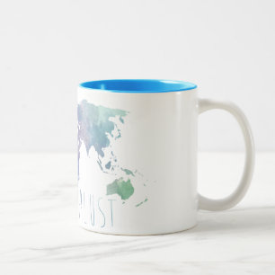 De Café Em Dois Tons Caneca da aguarela do Wanderlust