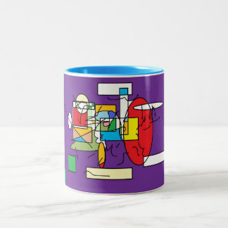De Café Em Dois Tons caneca da arte abstracta