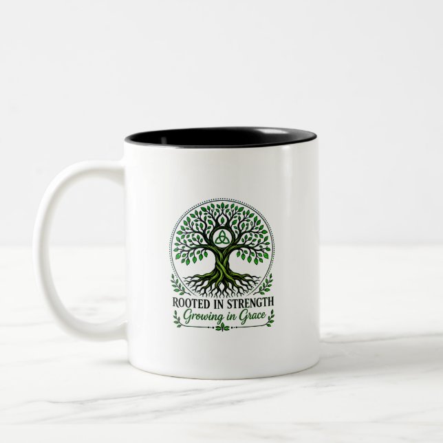 De Café Em Dois Tons Caneca da Árvore da Vida  (Esquerda)
