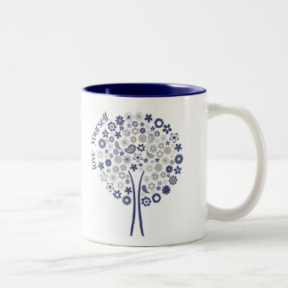 De Café Em Dois Tons Caneca da árvore do amor você mesmo -