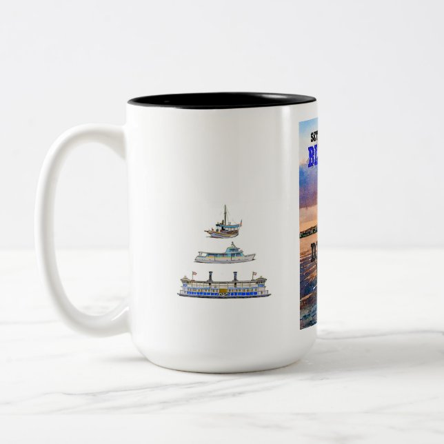 De Café Em Dois Tons Caneca da bandeira azul (Esquerda)