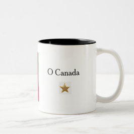 De Café Em Dois Tons Caneca da Bandeira Canadense com o Título do Hino