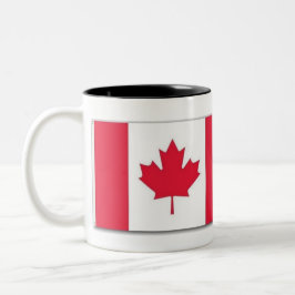 De Café Em Dois Tons Caneca da Bandeira Canadense com o Título do Hino