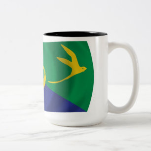 De Café Em Dois Tons Caneca da Bandeira da Ilha Christmas