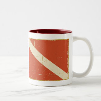 De Café Em Dois Tons Caneca da bandeira do mergulho