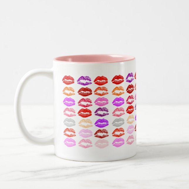 De Café Em Dois Tons Caneca da bebida dos beijos dos namorados (Esquerda)