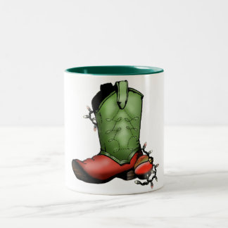 De Café Em Dois Tons Caneca da bota do Natal