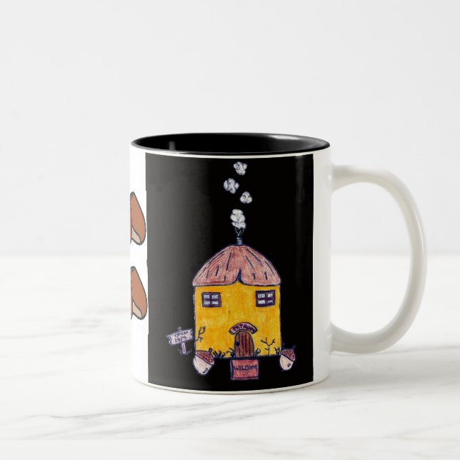 De Café Em Dois Tons Caneca da cabana da porca (Direita)