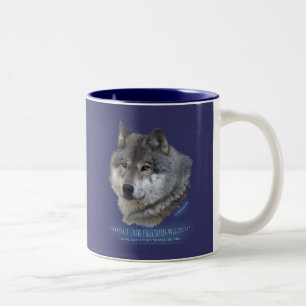 De Café Em Dois Tons Caneca da CABEÇA do LOBO CINZENTO