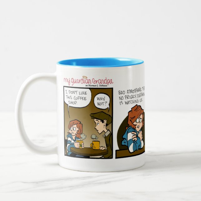De Café Em Dois Tons Caneca da cafetaria (Esquerda)