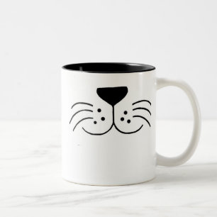 De Café Em Dois Tons Caneca da cara do gato