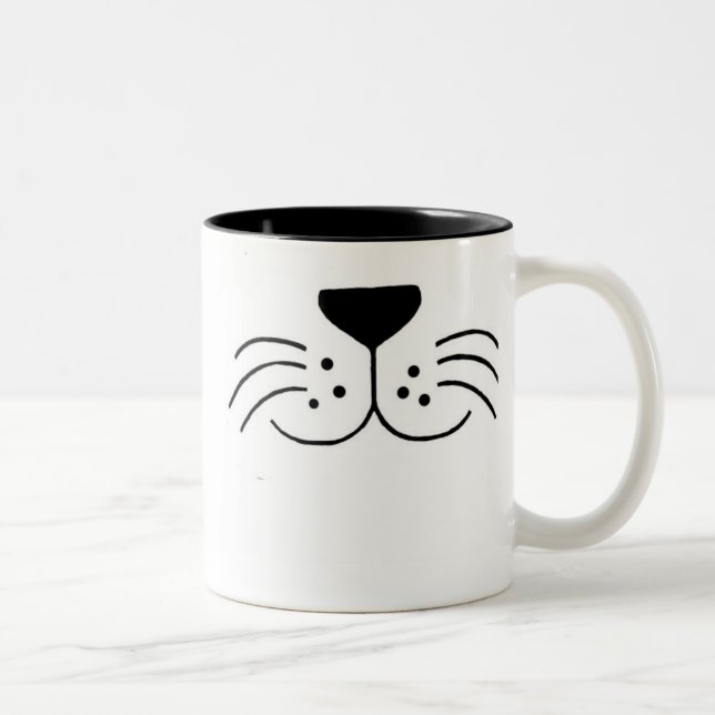 De Café Em Dois Tons Caneca da cara do gato (Direita)
