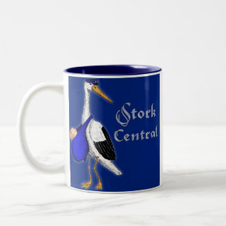 De Café Em Dois Tons Caneca da central da cegonha