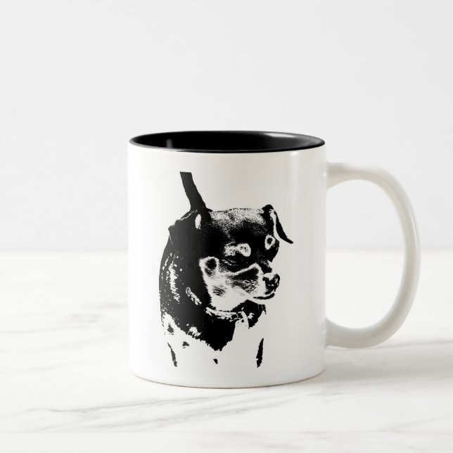 De Café Em Dois Tons caneca da chihuahua (Direita)