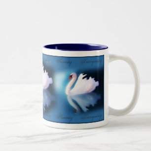 De Café Em Dois Tons Caneca da cisne da serenidade