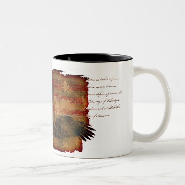 De Café Em Dois Tons caneca da constituição da águia (Direita)