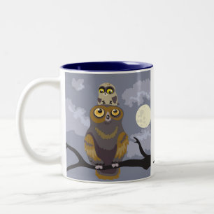 De Café Em Dois Tons Caneca da coruja e da coruja do bebê