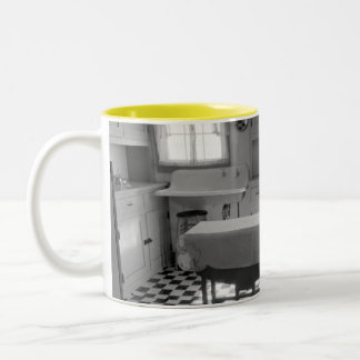 De Café Em Dois Tons Caneca da cozinha da fazenda da Depressão-Era