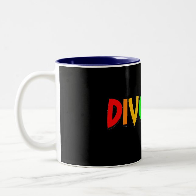 De Café Em Dois Tons Caneca da diversidade (arco-íris) - personalizada (Esquerda)