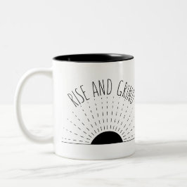 De Café Em Dois Tons Caneca da elevação e da moagem