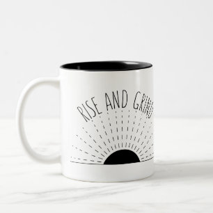 De Café Em Dois Tons Caneca da elevação e da moagem