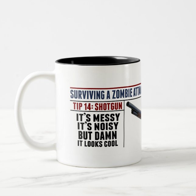 DE CAFÉ EM DOIS TONS CANECA DA ESPINGARDA DO ZOMBI (Esquerda)