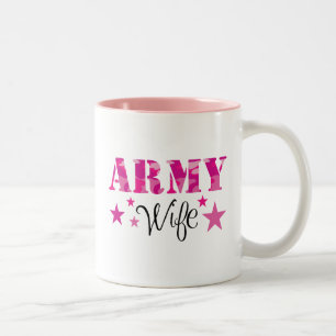 De Café Em Dois Tons Caneca da esposa do exército