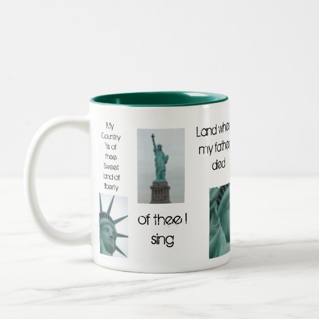 De Café Em Dois Tons Caneca da estátua da liberdade (Esquerda)