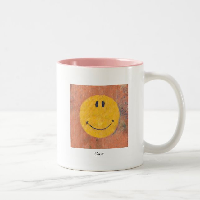 De Café Em Dois Tons caneca da face feliz do renoir (Direita)