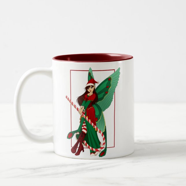 De Café Em Dois Tons Caneca da fada do Natal (Esquerda)