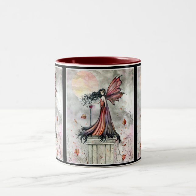 De Café Em Dois Tons Caneca da Fada Outonal Gótica por Molly Harrison (Centro)