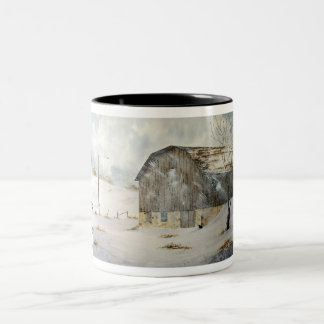 De Café Em Dois Tons Caneca da fazenda do inverno