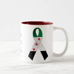 De Café Em Dois Tons Caneca da fita da consciência da bandeira naciona