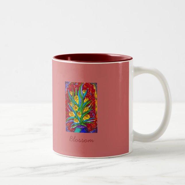 De Café Em Dois Tons Caneca da flor (Direita)