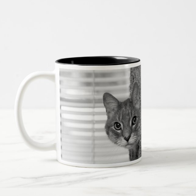 De Café Em Dois Tons Caneca da foto do gato (Esquerda)