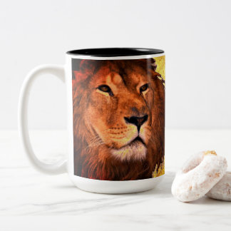 De Café Em Dois Tons Caneca da freqüência do leão