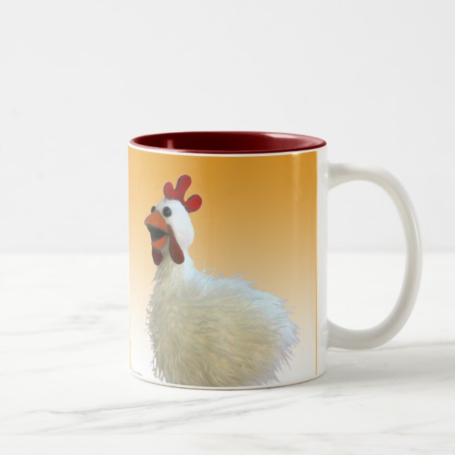De Café Em Dois Tons Caneca da galinha, Cluck, Cluck, Cluck! (Direita)