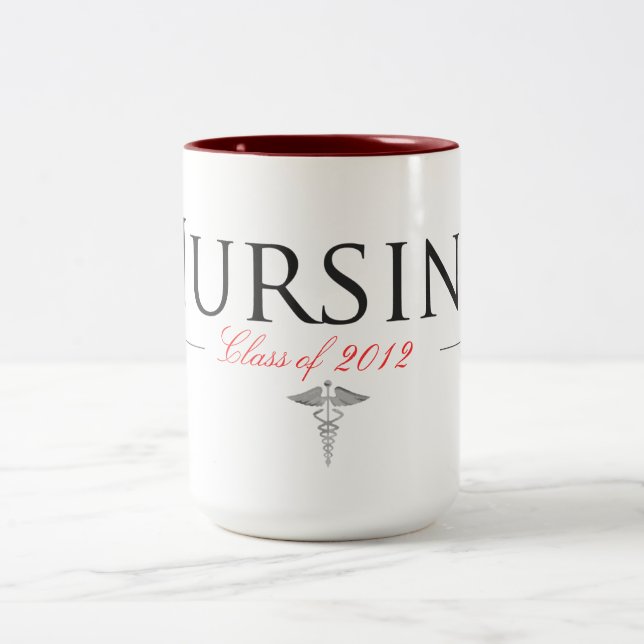 De Café Em Dois Tons Caneca da graduação do estudante dos cuidados (Centro)