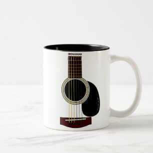 De Café Em Dois Tons caneca da guitarra acústica