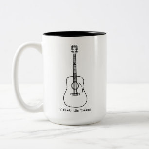 De Café Em Dois Tons Caneca da guitarra da caixa da parte superior lisa