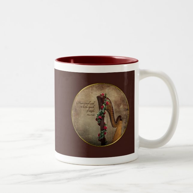 De Café Em Dois Tons Caneca da harpa do pedal (Direita)
