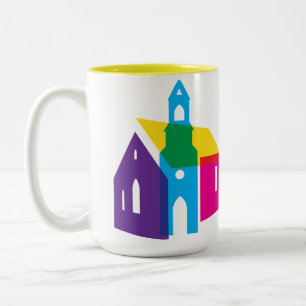 De Café Em Dois Tons Caneca da Igreja Arco-Íris