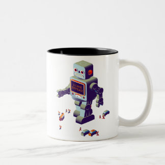 De Café Em Dois Tons caneca da invasão do robô