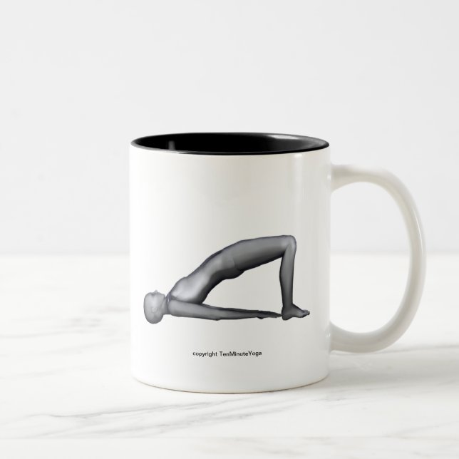 De Café Em Dois Tons Caneca da ioga - pose da ponte (Direita)