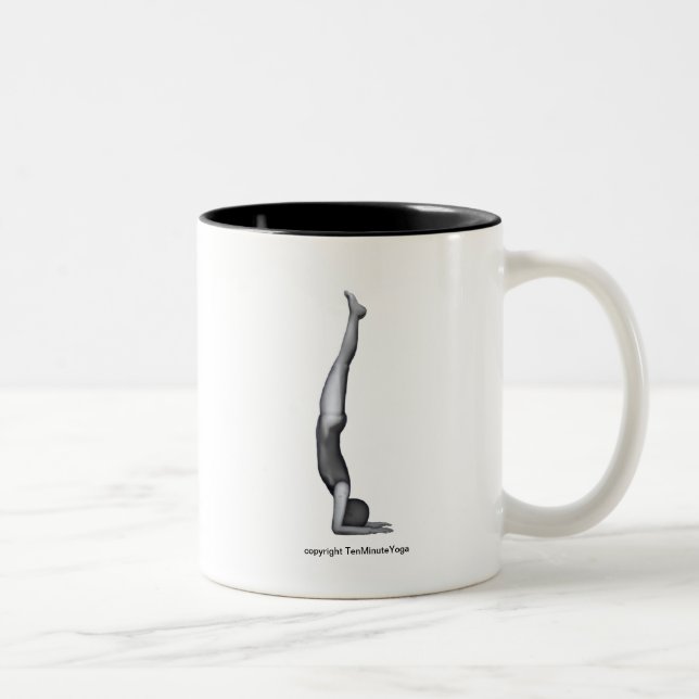 De Café Em Dois Tons Caneca da ioga - pose do pavão (Direita)