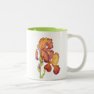 De Café Em Dois Tons Caneca da íris do jardim