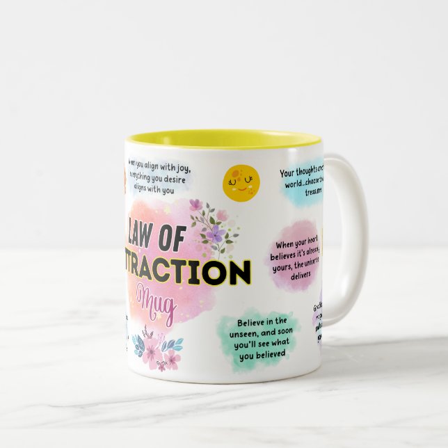 De Café Em Dois Tons Caneca da Lei da Atração (Frente Esquerda)