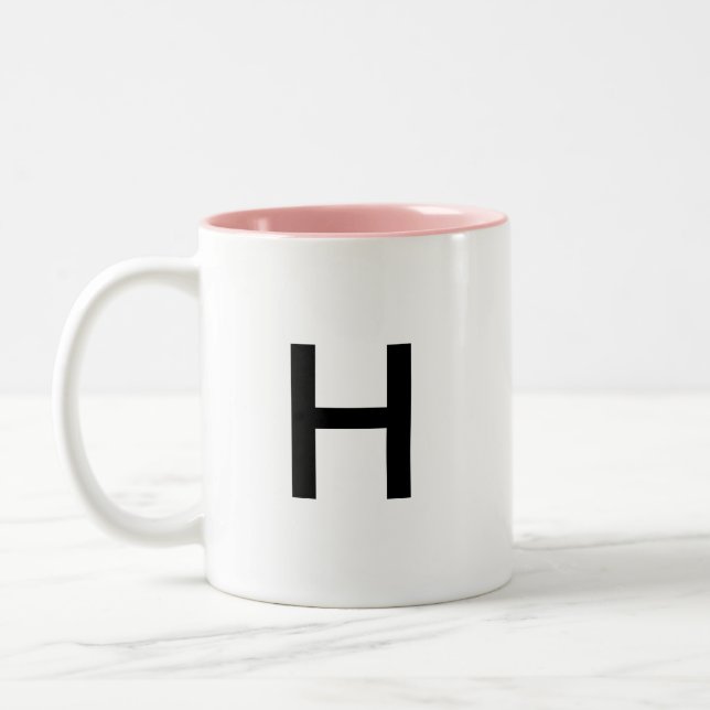 De Café Em Dois Tons Caneca da letra inicial "H" (Esquerda)